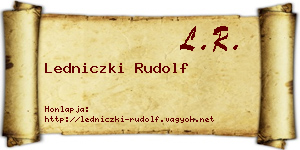 Ledniczki Rudolf névjegykártya